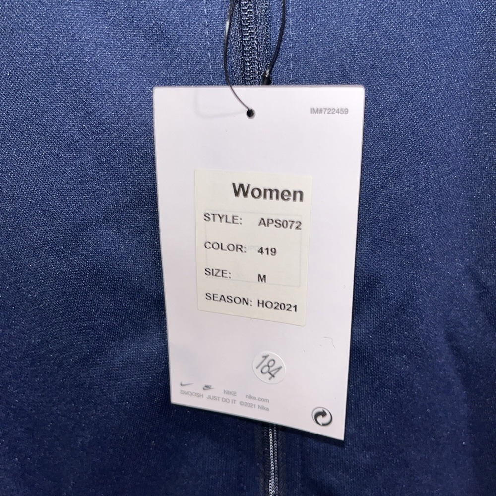 Nike Womens Jacket Adult Medium Blue Navy Epic Full Zip Long Sleeve Sporty NWT - Picture 3 of 5